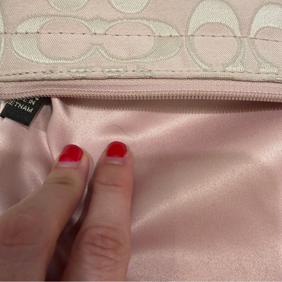 Coach Penelope Signature Jacquard Blush Pink Crossbody Bag Turnlock - Picture 5 of 16